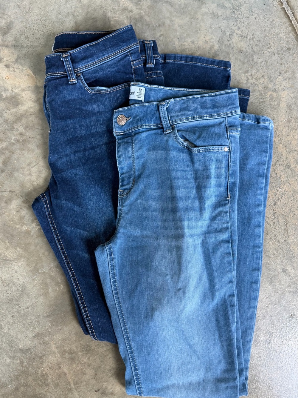 Jordache Girls Blue Denim Jeans - Light & Dark Wash Pair